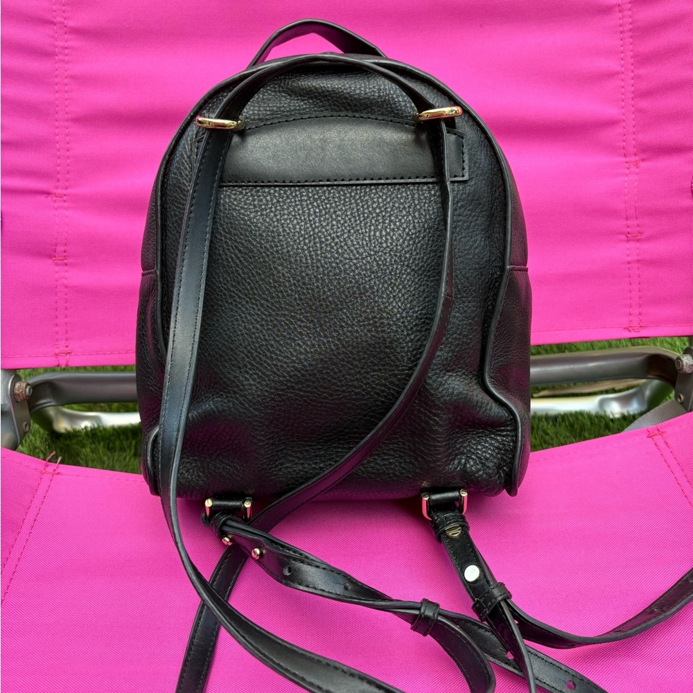 Michael Kors Black Pebbled Leather Mini Backpack with Gold Hardware - Picture 3 of 6